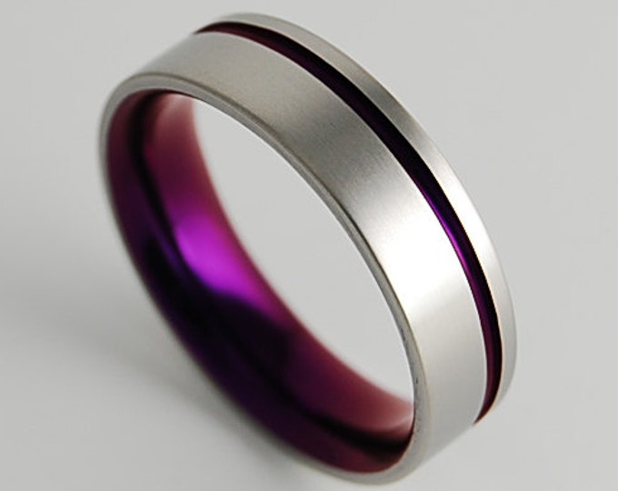 Cosmos Band with Comfort fit Interior , Titanium Ring , Wedding Band , Promise Ring