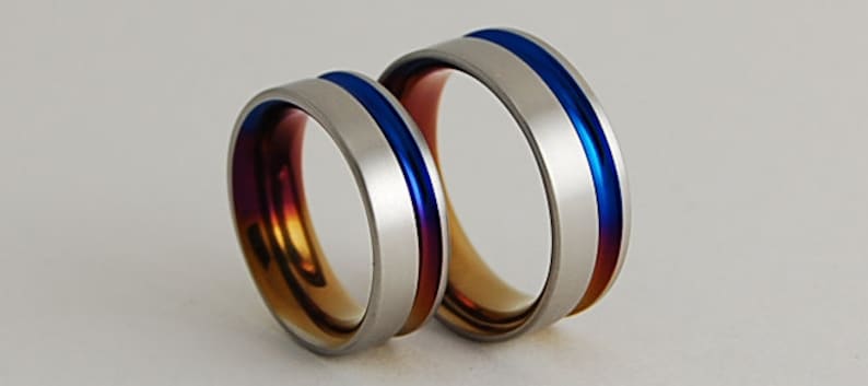 Titanium Ring Set Titanium Rings Wedding Rings Promise Rings Wedding Ring Set Wedding Band Set Wedding Bands His and Hers Ring Set