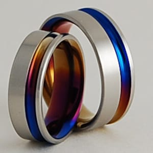 Titanium Ring Set, Wedding Band Set, Wedding Ring Set, His and Hers Ring Set, Titanium Rings, Wedding Rings, Promise Rings, Wedding Bands