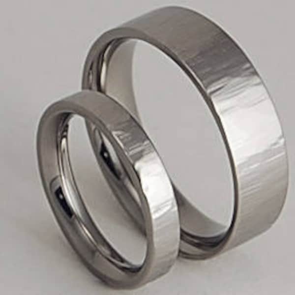 Titanium Ring Set, Wedding Band Set, Wedding Ring Set, His and Hers Ring Set, Titanium Rings, Wedding Rings, Promise Rings, Wedding Bands