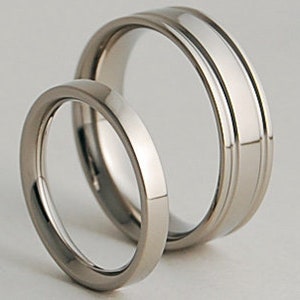 Titanium Ring Set, Wedding Band Set, Wedding Ring Set, His and Hers Ring Set, Titanium Rings, Wedding Rings, Promise Rings, Wedding Bands