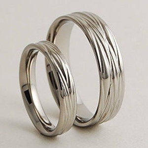 Rings, Wedding Rings, Wedding Bands, Ring Set , Wedding Ring Set, Titanium Rings, Promise Rings, Sphinx Bands with Comfort Fit Interiors image 8