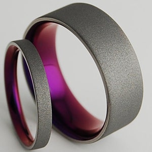 Titanium Ring Set, Wedding Band Set, Wedding Ring Set, His and Hers Ring Set, Titanium Rings, Wedding Rings, Promise Rings, Wedding Bands