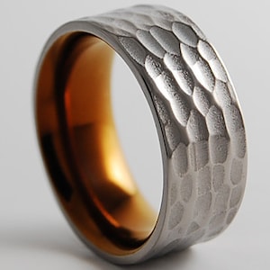 Apollo Band with Comfort Fit Interior , Titanium Ring , Wedding Band , Promise Ring
