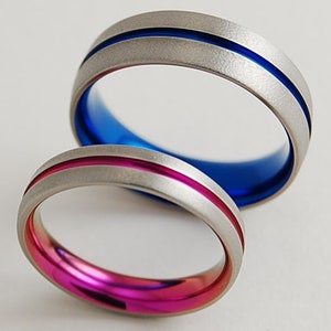 Titanium Ring Set, Wedding Band Set, Wedding Ring Set, His and Hers Ring Set, Titanium Rings, Wedding Rings, Promise Rings, Wedding Bands