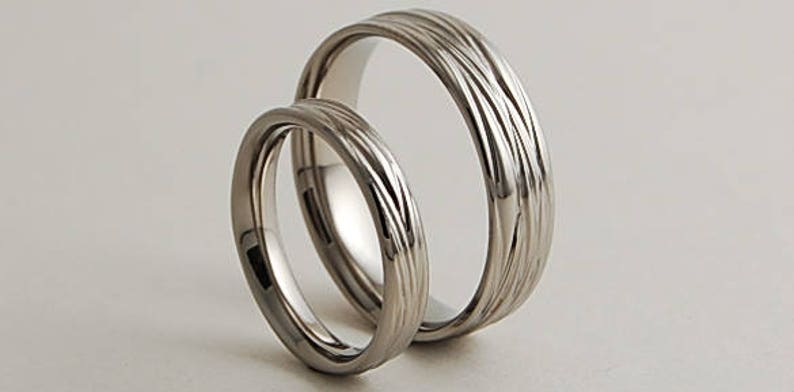 Rings, Wedding Rings, Wedding Bands, Ring Set , Wedding Ring Set, Titanium Rings, Promise Rings, Sphinx Bands with Comfort Fit Interiors image 1