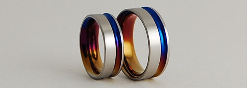 Titanium Ring Set Titanium Rings Wedding Rings Promise Rings Wedding Ring Set Wedding Band Set Wedding Bands His and Hers Ring Set