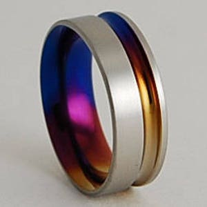 Cosmos Band with Comfort Fit Interior , Titanium Ring , Wedding Band , Promise Ring image 2