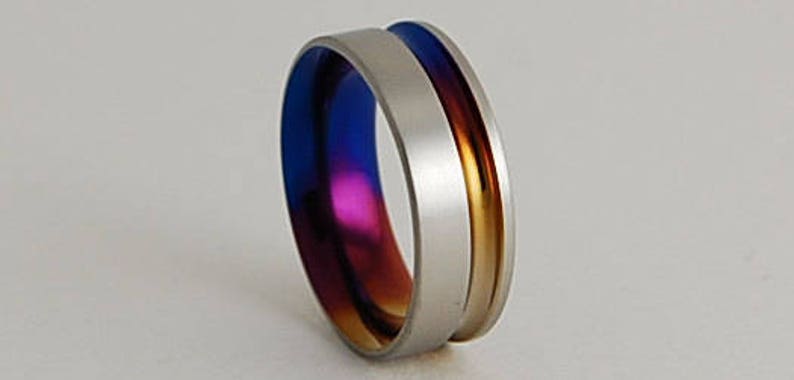 Cosmos Band with Comfort Fit Interior , Titanium Ring , Wedding Band , Promise Ring image 2