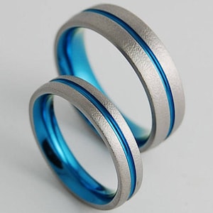 Wedding Band Set , Wedding Ring Set , Titanium Ring Set , Titanium Rings , Wedding Bands , Promise Rings , His and Hers , Wedding Rings