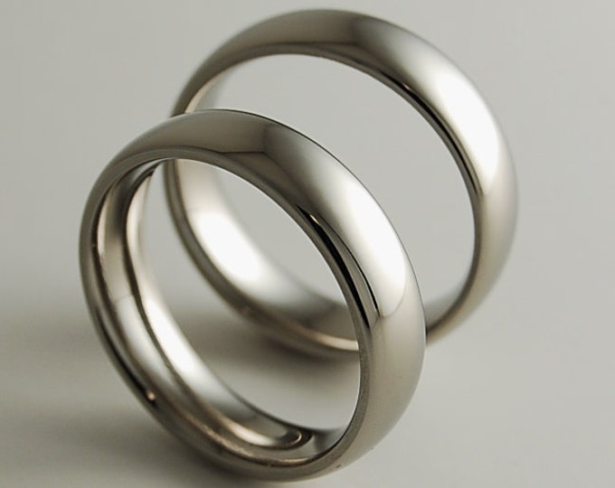 Titanium Ring Set, Wedding Band Set, Wedding Ring Set, His and Hers Ring Set, Titanium Rings, Wedding Rings, Promise Rings, Wedding Bands