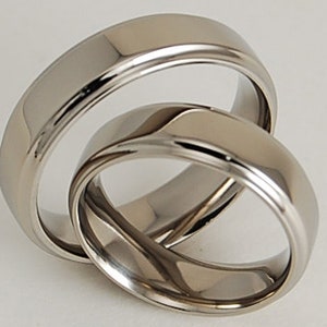Wedding Ring Set , Wedding Band Set , Titanium Ring Set , Titanium Rings , Wedding Bands , Promise Rings , His and Hers , Wedding Rings