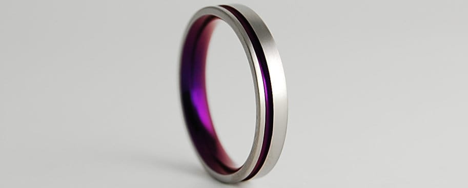 Purple titanium shop wedding band