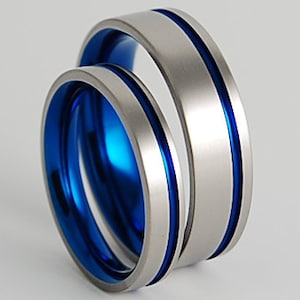 Wedding Band Set , Wedding Ring Set , Titanium Ring Set , Titanium Rings , Wedding Bands , Promise Rings , His and Hers , Wedding Rings