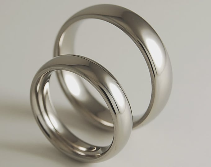 Rings, Wedding Rings, Wedding Bands, Promise Rings, Ring Set, Wedding Band Set, Titanium Rings, Olympia Bands with Comfort Fit interiors