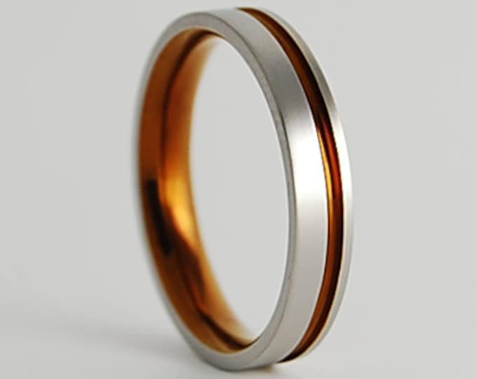 Cosmos Band with Comfort fit Interior , Titanium Ring , Wedding Band