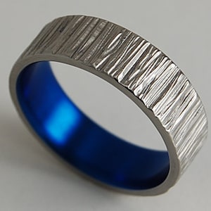 Jupiter Band in Nightfall Blue , Titanium Ring , Wedding Band , Promise Ring