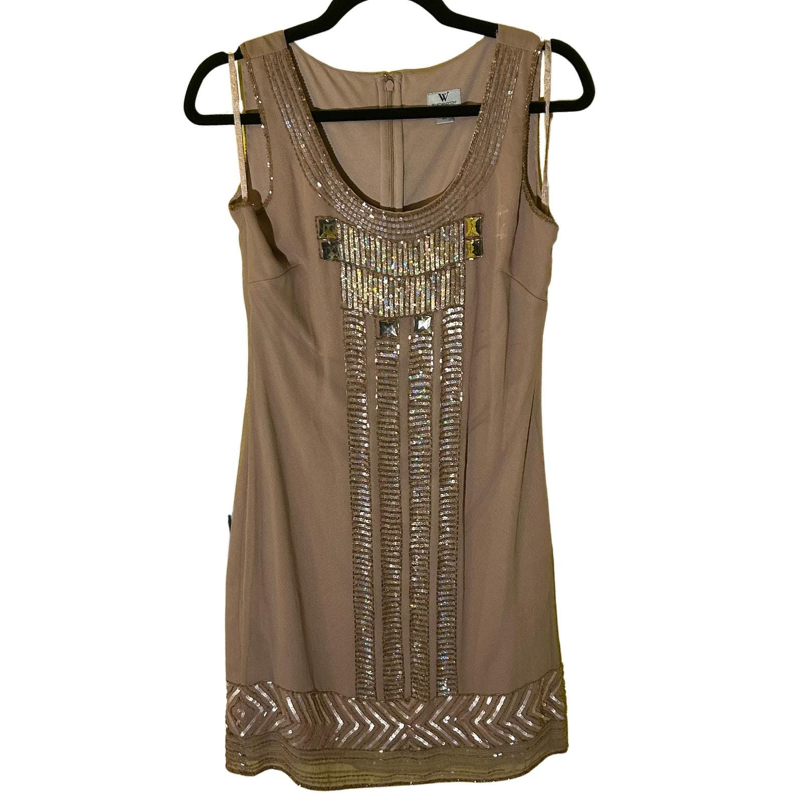 Gold Beaded Mini Dress - Etsy