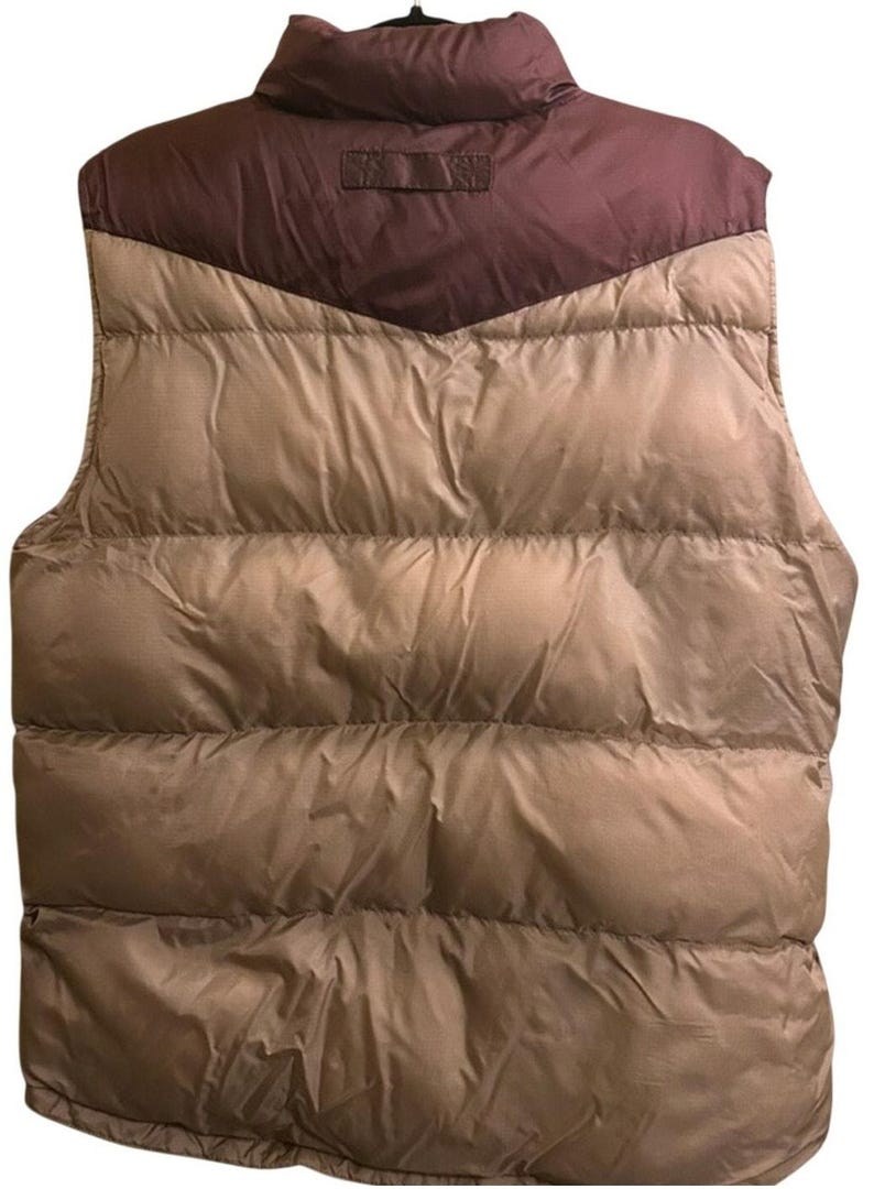 VTG Y2K Arizona Jean Co Reversible Puffer Vest Bronze Chevron Gorpcore ...