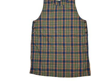 VTG 90s Hunters Run 8 Plaid Sleeveless Jumper Mini Dress Grunge Preppy Indie