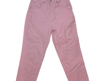 VTG 90s J.B. Blue High Waist Cropped Denim Jeans Pink Size 6/8 Tapered Y2K