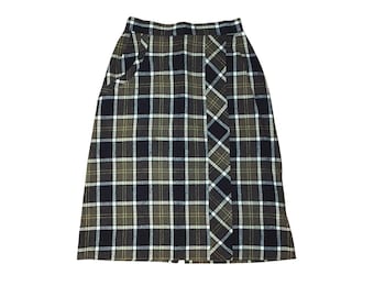 VTG 50s Graff Californiawear Plaid Wiggle Skirt – Retro Wool Blend XS