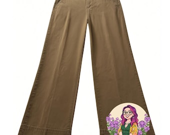 Minimalistyczne spodnie chino z szerokimi nogawkami Coldwater Creek Natural Fit z bawełny w stylu vintage z lat 90. w kolorze jasnobrązowym, w stylu minimalistycznym, 10