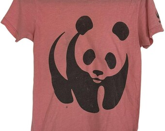 Camiseta gráfica VTG Chaser WWF Panda rosa L Fabricada en EE. UU. Ecológica y sostenible