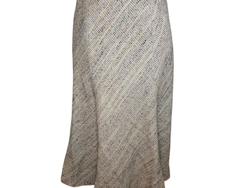 VTG 60s Bespoke S Wool Midi Skirt Retro Mod Dark Academia Twee Preppy Minimalist