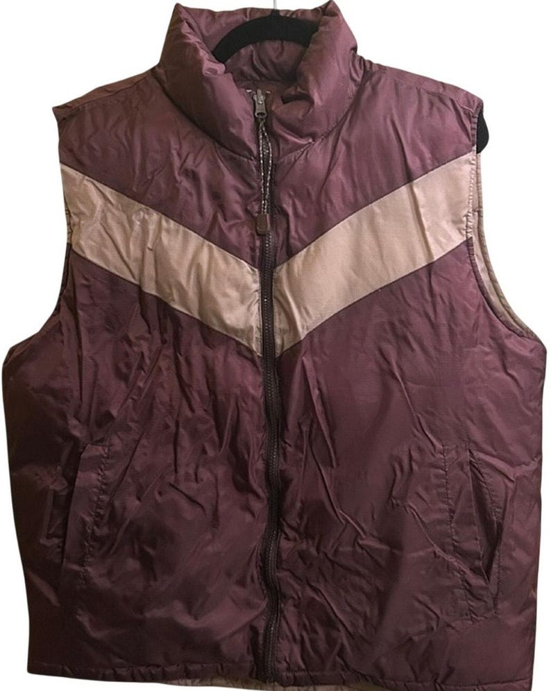 VTG Y2K Arizona Jean Co Reversible Puffer Vest Bronze Chevron Gorpcore ...