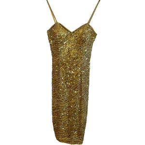 Vintage Gold Evening Gown - Etsy Vintage Gold Evening Gown - Etsy