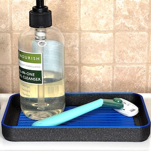 Modern Bath or Soap Dish: Galaxy Black in 6 Vivid Color Accent