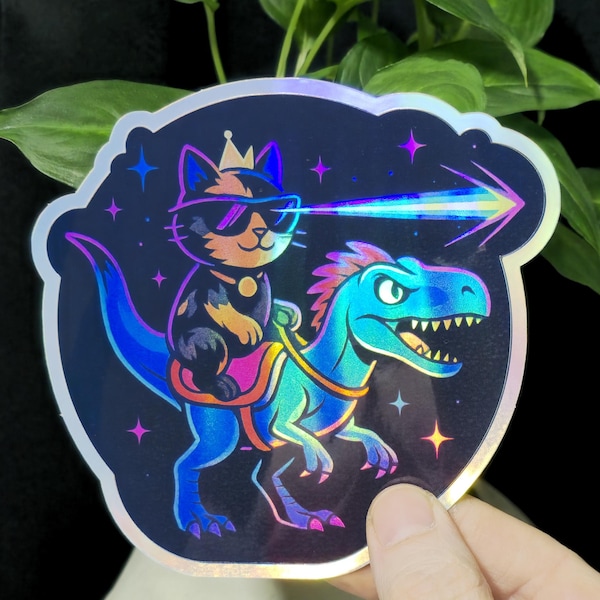 Holographic Donut & Mongo - Vinyl Decal - Unofficial Dungeon Crawler Carl - Durable