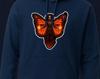 Imani Fleece Hoodie- Obsidian Butterfly - Fire Spiritualist : Dungeon Crawler Carl Unofficial - DTF