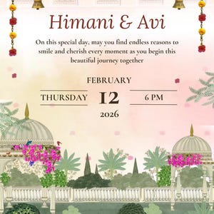 Animated Indian Wedding Invite Video | Hindu, Muslim, Sikh Styles Bollywood-Style Indian Wedding Invitation | Custom Video Invite