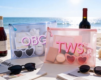 Personalized Monogrammed pool bag,Waterproof Zipper Storage Bag,Bridesmaid Pool Bag,Personalized Bridesmaid Beach Pouch,Bridesmaid Gift Bag
