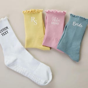 Custom Ruffle Yoga Socks, Embroidered Pilates Socks, Non-slip Trainer socks, Fitness Gift, Gift for Her image 4