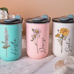 Personalized  Bridesmaid Gifts for Stainless Steel Tumblers, Custom Insulated Travel Mugs as Birthday Gift for Her, Coffee/Wine Cup, Wedding