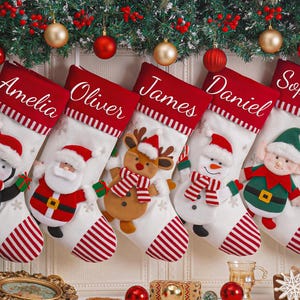 Medias navideñas familiares personalizadas, medias navideñas con monograma 3D, medias navideñas con nombre, medias navideñas, regalo de decoración navideña