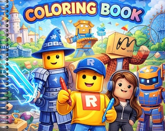 Roblox Coloring Book Printable Characters Colouring Pages Kids Gaming Activity Book PDF