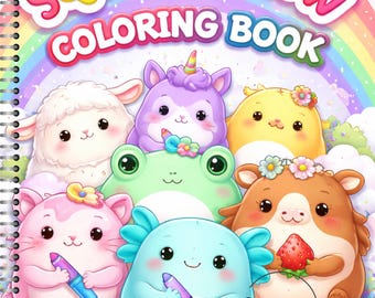 Squishmallow Coloring Book for Kids | Kawaii Animals Colouring Pages Printable Activity Book