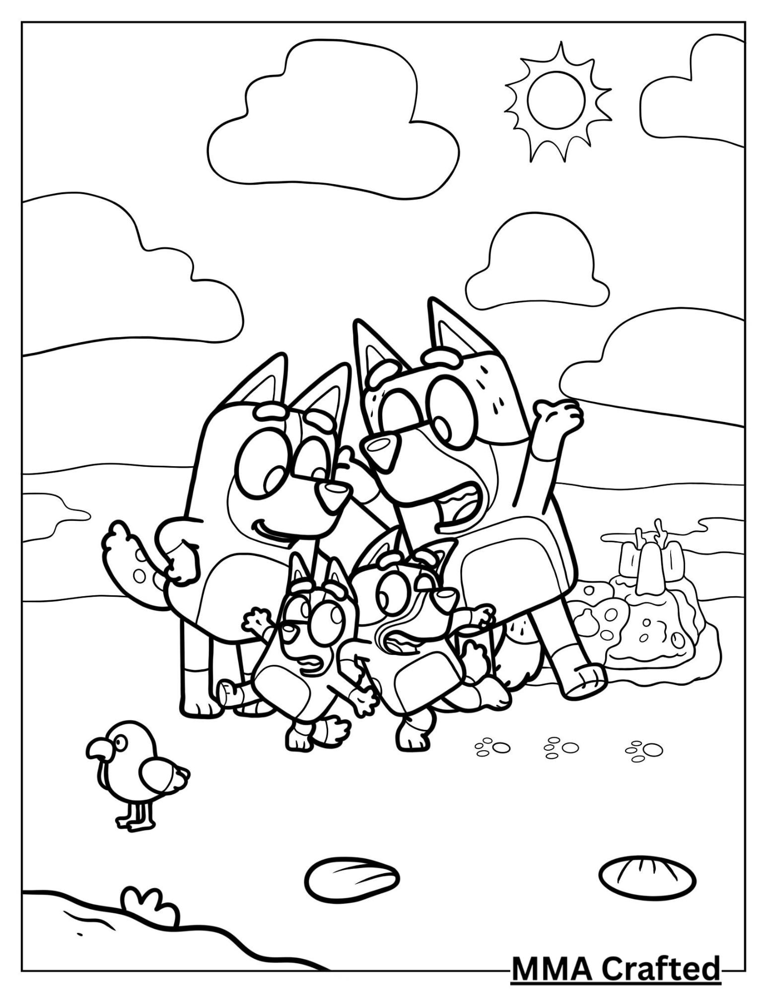 Bluey Coloring Book - Etsy