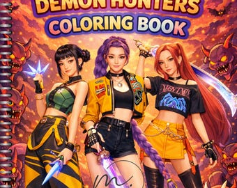 Kpop Demon Hunter Coloring Book: Dark Fantasy Anime Idol Pages (Digital Download)
