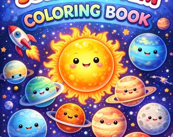Solar System Coloring Book for Kids Planets Space Activity Pages Educational Printable PDF