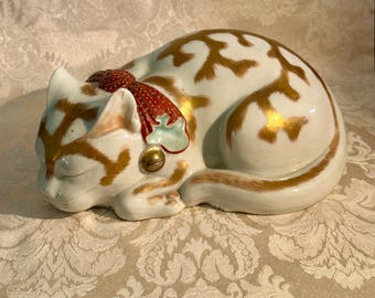 九谷焼 ヴィンテージ 眠り猫の置物「眠り猫」 - Etsy 日本