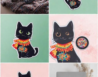 Charming Cat Sticker Set - Perfect Gift for Cat Lovers