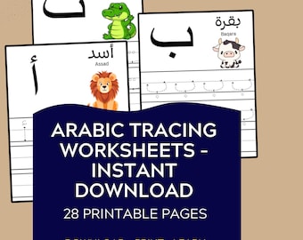 Arabic Alphabet Tracing Pack | Printable Arabic Letters PDF for Kids