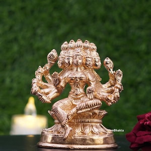 Gayatri Devi Idol | 8.5cm Handmade Panchaloga Bronze Lost Wax Statue | Goddess Gayatri Devi Maa for Pooja, Temple & Spiritual Home Decor
