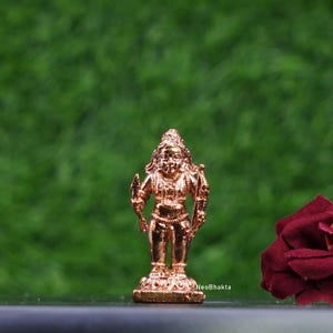 Bala Ayyappan Copper Idol | 4.5cm Handcrafted Standing Murti with Bow & Arrow | Pooja, Home Temple and Spiritual Decor