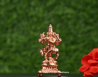 Lord Krishna mit Kuh Kupfer Idol | 5 cm Handgefertigte Statue | Govinda Murti für Pooja, Hingabe & spirituelles Home Decor
